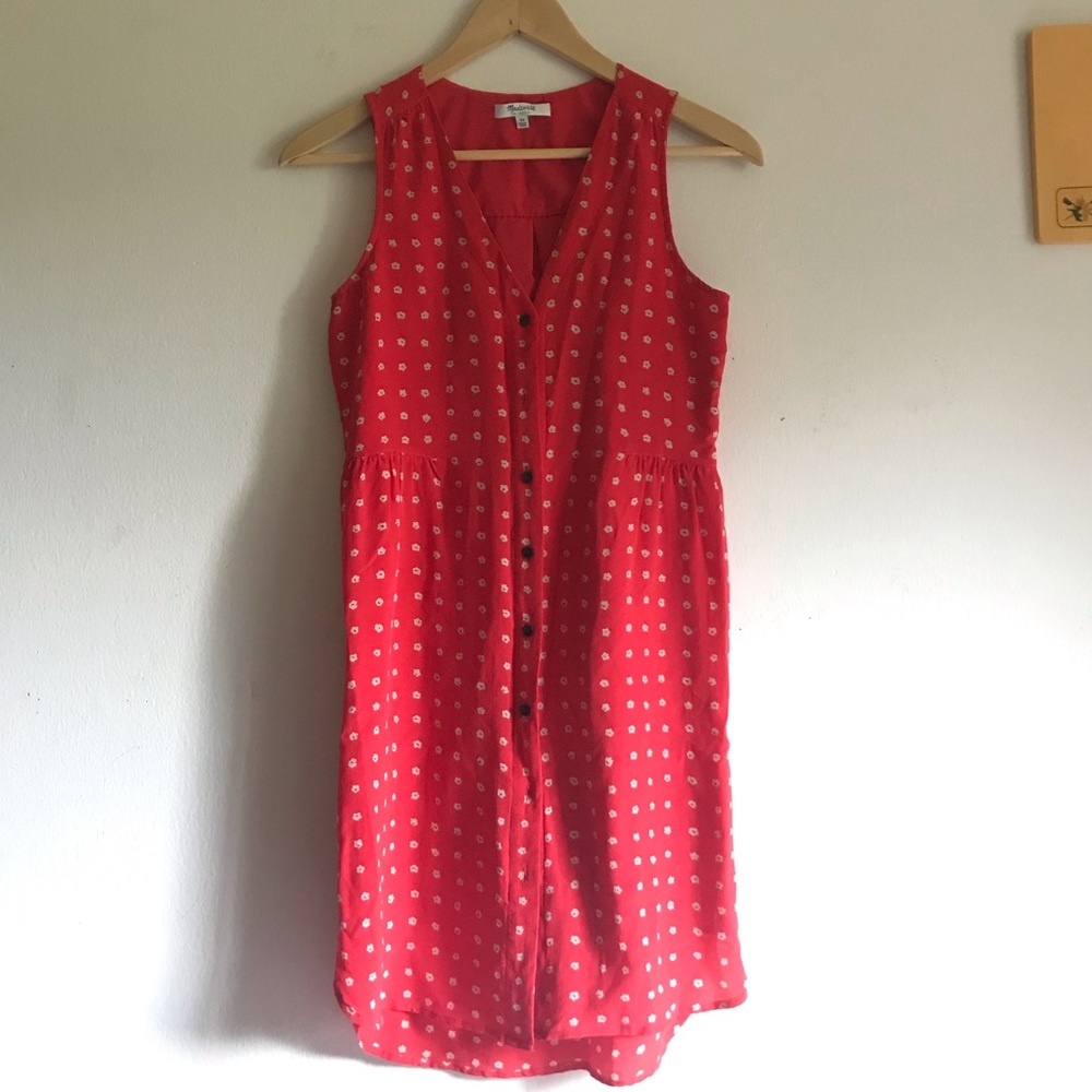 Madewell sleeveless red dress